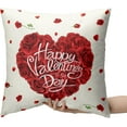 thumbnail image 2 of Valentine Day Pillow Covers 16x16 Set of 2 Happy Valentines Day Red Rose Heart Throw Pillow Covers Set of 2 Rose Flowers Decoarative Pillow Case Cushion Case for Couch Sofa, 2 of 6