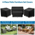thumbnail image 7 of Outdoor Furniture Covers 4-Piece Set - Heavy Duty Waterproof Patio Sofa Covers for Sectional Sets, All-Weather Protected Table Cover, Black, 7 of 7
