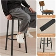 thumbnail image 5 of Swivel Bar Stools Set of 2, 29” Tall Industrial Barstools with Back & Round Wooden Seat, Metal Bar Chairs for Kitchen Counter, Pub, Bistro, Cafe, Rustic Brown and Black, 5 of 6