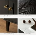 thumbnail image 4 of EYYTHUNG Black Storage Cabinet Set of 2, Modern Sideboard with Adjustable Shelves & Faux Marble Top, Wooden Credenza Cabinet Console Table, 4 of 8