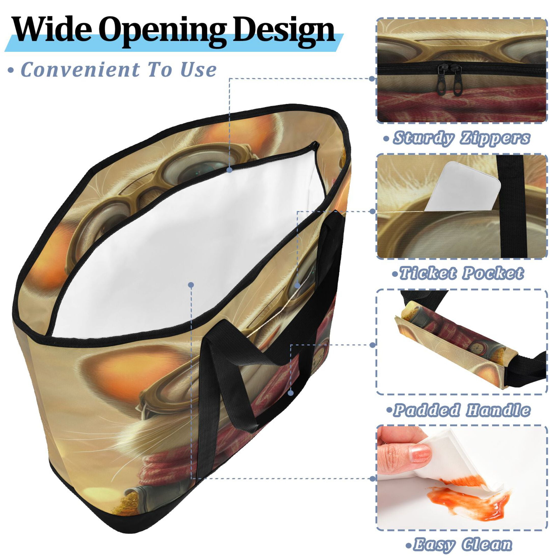 Large Hand-held Ice Pack Picnic Bag Insulation and Refrigeration Suitable for Shopping Picnics and Camping Super Cute Cat