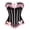 Pink, variant on Womens Corset Top Plus Size Stripe Lace up Boned Overbust Bustier Lingerie Halloween Basques Green 3XL