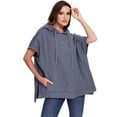 thumbnail image 4 of Womens Oversized Short Sleeve Hoodie Side Slits Pullover Sweater Top, 4 of 5