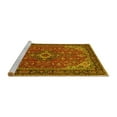 thumbnail image 2 of Ahgly Company Machine Washable Indoor Round Medallion Yellow Traditional Area Rugs, 6' Round, 2 of 4