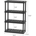 thumbnail image 3 of IRIS 4 Tier Shelving Unit, 56" Fixed Height, Large, 36"W x 18"D x 56"H, Black, 3 of 5