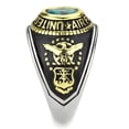 thumbnail image 5 of TK3725 - Two-Tone IP Gold (Ion Plating) Stainless Steel Ring with Synthetic Synthetic Glass in Sea Blue Size 11, 5 of 6