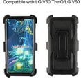 thumbnail image 2 of Mignova LG V50 /LG V50 ThinQ case,Heavy-Duty Shockproof Full Body Protection Rugged Hybrid Case with Rotating Belt Clip and Bracket 2019 Release(Black), 2 of 7