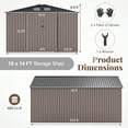 thumbnail image 3 of Costway 10 x 14 FT Outdoor Storage Shed with Improved Windproof Metal Structure 4 Vents, 3 of 10