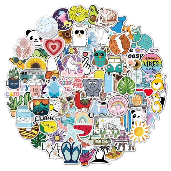 Stickers for Water Bottles, 100 Pack/PCS Hydroflask Stickers for Kids Teens Waterproof Cute Vsco Vinyl Stickers Laptop Skateboard Luggage Computer Stickers for Teens Girls Kids