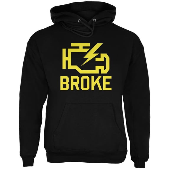 Automotive Broke Engine Light Black Adult Hoodie - Large