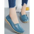 thumbnail image 5 of Frontwalk Womens Flats Leather Loafers Slip On Casual Shoes Walking Breathable Moccasins Women Comfort Nurse Shoe Blue 7.5, 5 of 5