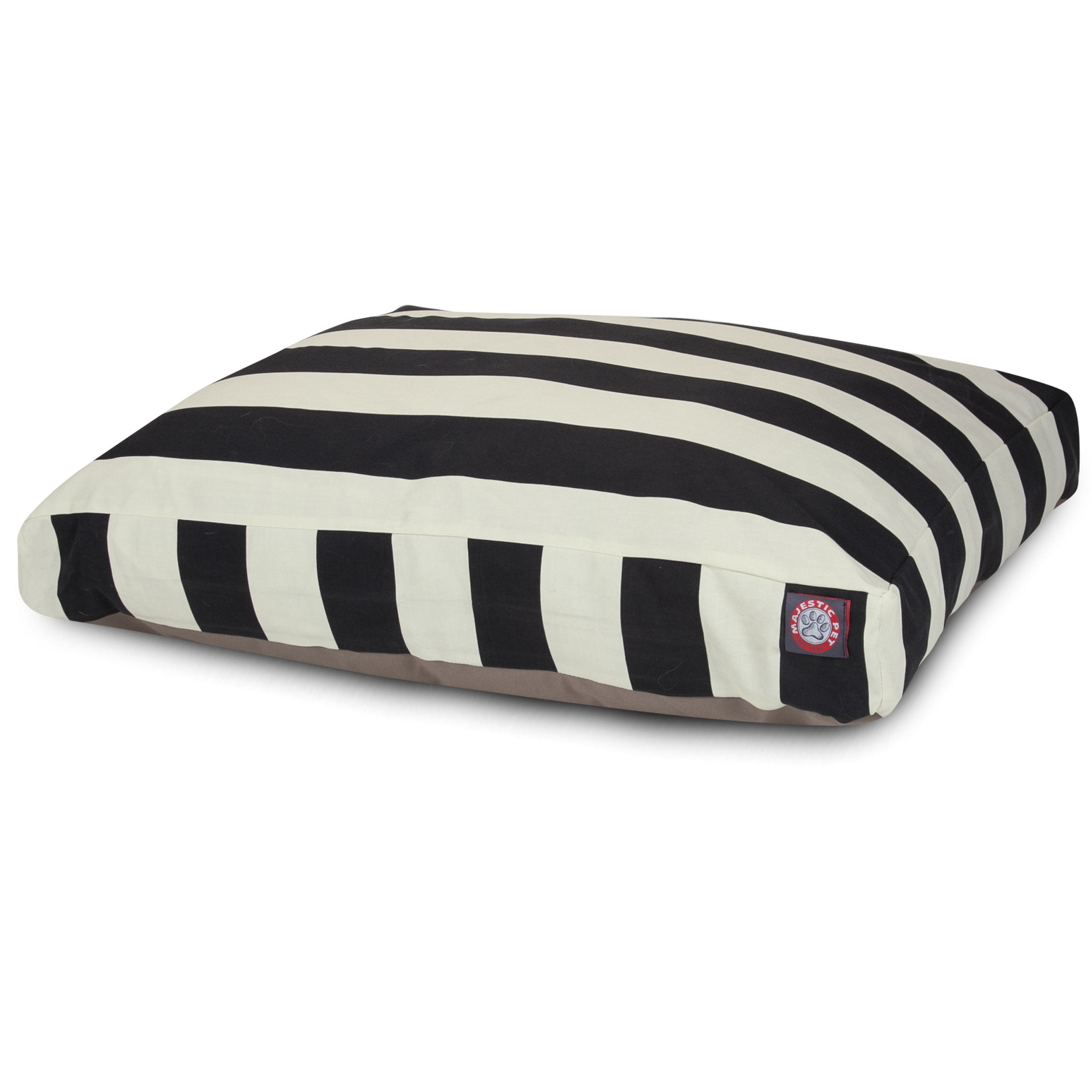 Majestic Pet | Vertical Stripe Rectangle Pet Bed For Dogs, Removable Cover, Black, Small