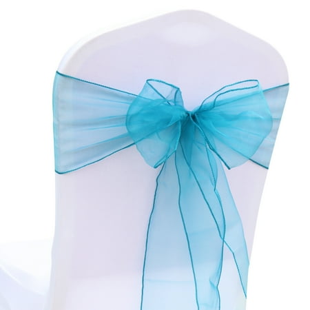 

HOFY 40Pcs Exquisite Workmanship Chair Bow Sash Wear-resistant Polyester Bow Knot Organza Chair Sashes Wedding Decoration