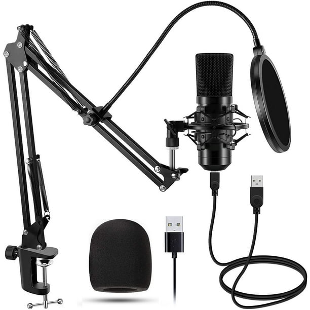 USB Microphone Set Gaming Streaming Podcast Microphone 192KHz/24Bit Studio Cardioid Condenser Mic with sound Boom Arm Shock Mount PopFilter, for Skype YouTuber Karaoke - Walmart.com