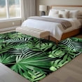 thumbnail image 4 of Green Tropical Botanical Area Rugs 5'x8', Washable Small Throw Rugs for Classroom Bedroom, Summer Monstera Palm Leaves Black Indoor Outdoor Rug Non-Slip Low Pile Carpet Runner Reversible Floor Mats, 4 of 8