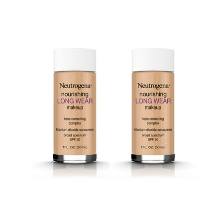 (2 Pack) Neutrogena Nourishing Long Wear Liquid Makeup Foundation With Sunscreen, 115 Cocoa, 1 Fl. (Best Sunscreen To Wear Under Foundation)