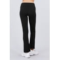 thumbnail image 3 of Women's Cotton Spandex Fold Over Waist Yoga Pants Full Length Flare Bottom Leggings, 3 of 5