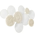 thumbnail image 5 of DecMode White Metal Rope Design Plate Wall Decor with Textured Pattern, 5 of 7