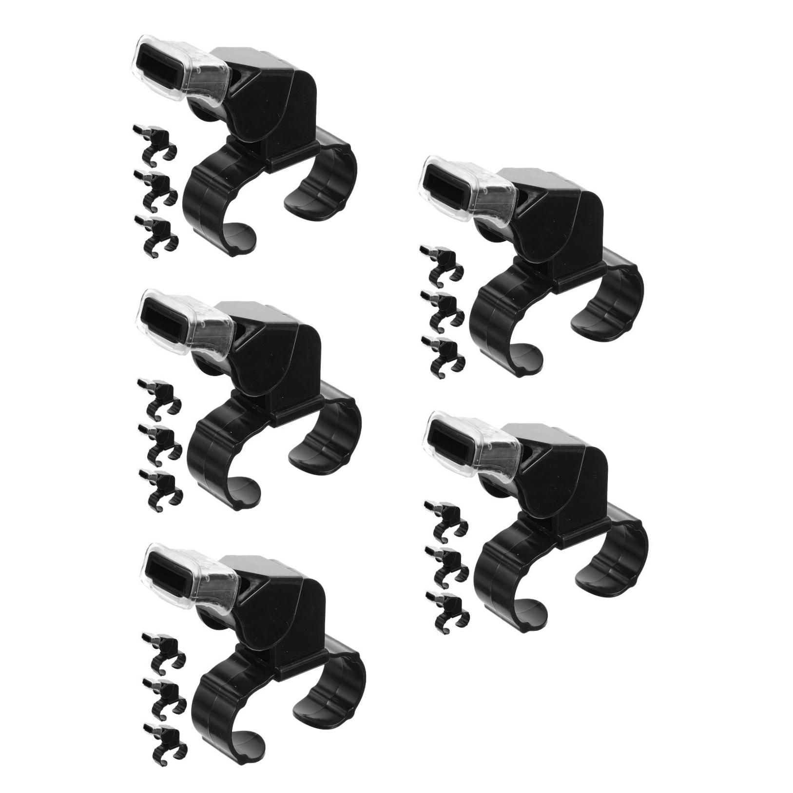 Hemoton  5 Count Football Coaching Supplies Electronic Whistles for Referees Black