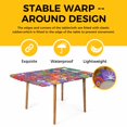 thumbnail image 4 of Colorful Ethnic Table Cloths for 5 Foot Rectangle Tables, Modern Abstract National Geometric Purple Patio Waterproof Elastic Fitted Tablecloths, Washable Rectangular Table Cover for Camping, 4 of 8