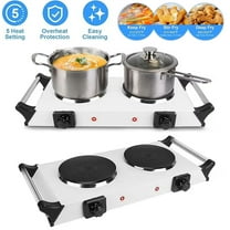 2000W Electric Countertop Burner, Double Burner Countertop, Portable Electric Hot Plate, Adjustable Temperature Control, Lightweight   Electric Stove Cooking Ranges for Home Dorm Camping Cooking