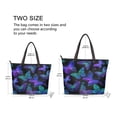 thumbnail image 2 of Womens Tote Bag Fashion Handbags Shoulder Bag Lightweight & Multi-Compartment Carryall Neon Blue-purple Green Butterfly M, 2 of 8