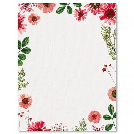 Sun Dried Florals Easter Letter Papers - Set of 25 spring stationery papers are 8 1/2