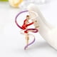 thumbnail image 4 of Fancy Sport Gymnastics Whirling Girls Broches Cinta Traje Ropa Accesorio rojo Zulema Pinza del esmalte de la muchacha de la cinta, 4 of 8