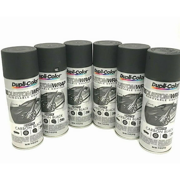Duplicolor CWRC794 - 6 Pack Custom Wrap Removable Paint Carbon Black Matte - 11 oz