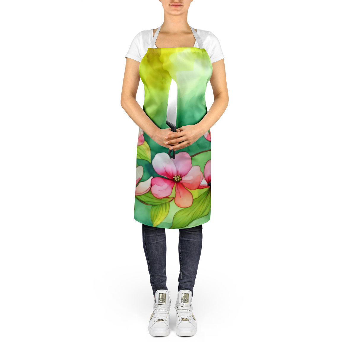 Virginia American Dogwood in Watercolor Apron 27 in x 30 in