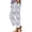 Blue, variant on Women's Art Flower Print Pants High Waist Casual Loose Cropped Trousers with Pockets for Summer