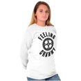 thumbnail image 4 of Feeling Cranky Bicycle Crank Cyclist Plus Size Long Sleeve Graphic Tee Shirt Brisco Brands 2X, 4 of 5