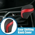 thumbnail image 2 of Cubierta de la perilla de cambio de marchas del coche Ajuste de la palanca de transmisión automática para Toyota Camry 2018-2023 Patrón de fibra de carbono de cuero sintético Puntos rojos y negros, 2 of 7