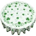 thumbnail image 2 of St Patrick''s Day Round Tablecloth 60 Inch Green Shamrock Gold Coin Gnome Table Cloth Spring Farmhouse Holiday Polyester Table Cover Decorative for Indoor Outdoor Kitchen Dining Party, 2 of 8