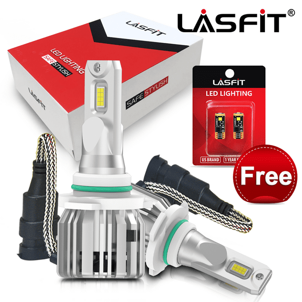 Lasfit 9012 HIR2 LED Headlight Bulb-9012 High Low Beam LED Conversion kit-50W 5000LM 6000K Xenon White -