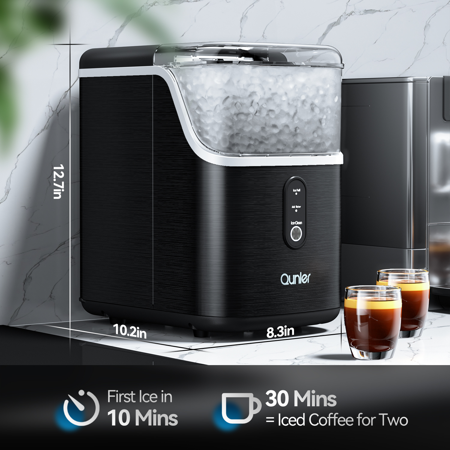 Qunler Nugget Ice Maker, 33 lbs Per Day Countertop photo 7
