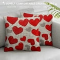 thumbnail image 3 of Heart Pillow Cover Valentine's Day Cute Red for Throw Pillow Case inch Linen Canvas Square Cushion Decorative Cover for Sofa Bed Brown, 3 of 5