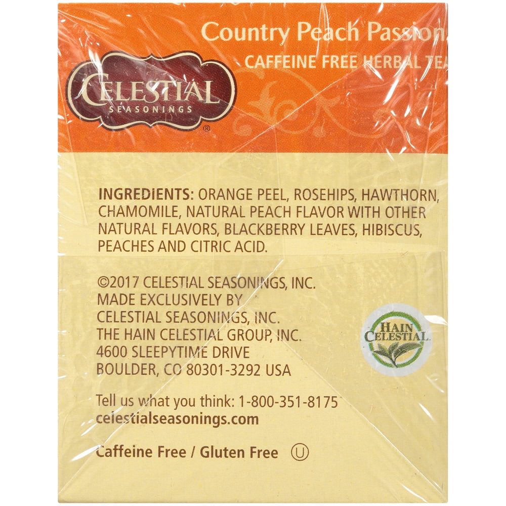 Celestial Seasonings Country Peach Passion Herbal Tea Bags, 20