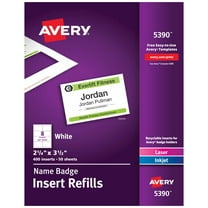 Avery Name Badge Inserts, 2.25" x 3.5", 400 Inserts (5390)