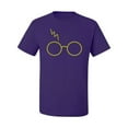 thumbnail image 2 of Wild Bobby, Gold Wizard Glasses and Lightning Scar, Movies, Men Graphic Tee, Purple, 4X-Large, 2 of 4