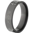 thumbnail image 2 of 5mm Flat Black Zirconium Ring with the Japanese Kanji for Love Laser, 2 of 3