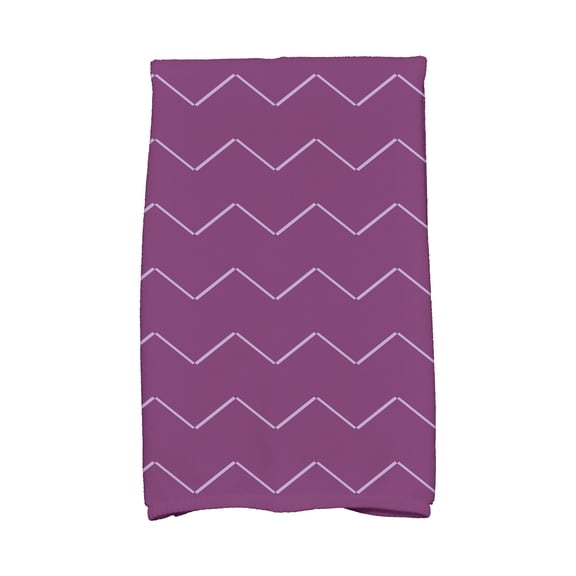 Simply Daisy, 16 x 25 inch, Harlequin Stripe, Geometric Print Kitchen Towel, Purple