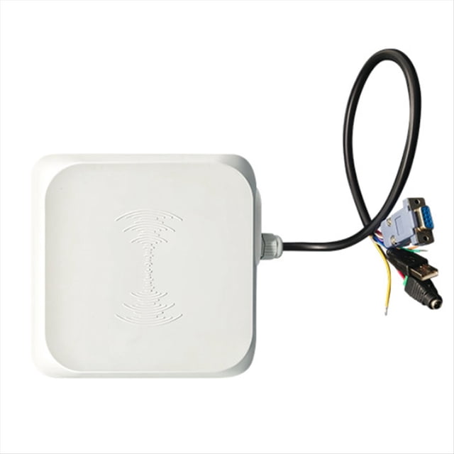 Lecteur UHF RFID Longue Portée 0-5m Interfaces RS232/485/Wiegand26 Support d'Antenne Intégré 7dBi Lecture Multi-Étiquette