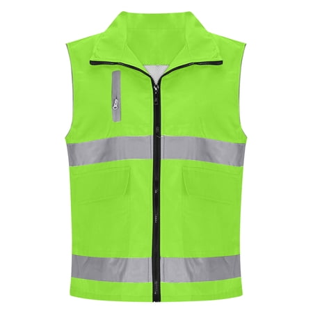 Womens Tank Tops- Women s Utility Lightweight Hiking Vest Breathable Casual Zip Up Sleeveless Travel Golf Jackets with Reflective Strips Green XXL