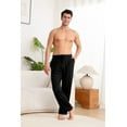 thumbnail image 4 of U2SKIIN Mens Pajama Pants, Soft Lightweight PJ Bottoms with Pockets,(Black,M), 4 of 5