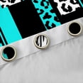 thumbnail image 4 of Manfei Chic Leopard Print Curtains Pack of 2 (42x84 Each) for Female, Cheetah Zebra Animal Curtains Blackout, Black Cyan Geometric Bedroom Curtains, Curtains and Drapes Room Decor, 4 of 6