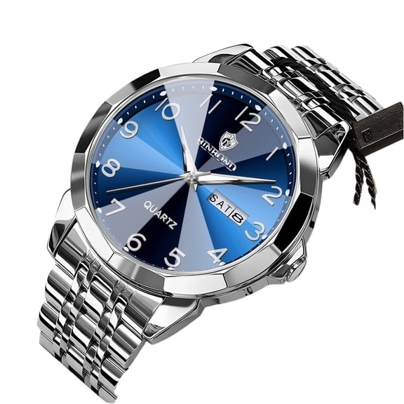 Resicozy Watch for Men Fashion Quartz Wristwatch Business Watches with Round Dial 2026 Silver#3