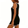 thumbnail image 4 of Pounoo Women's Activewear Sets Ribbed Contrast Trim Sleeveless Tank Top And Shorts Two Piece Tracksuits Workout Style Soft Stretchy Comfortable Loungewear Gift, 4 of 7