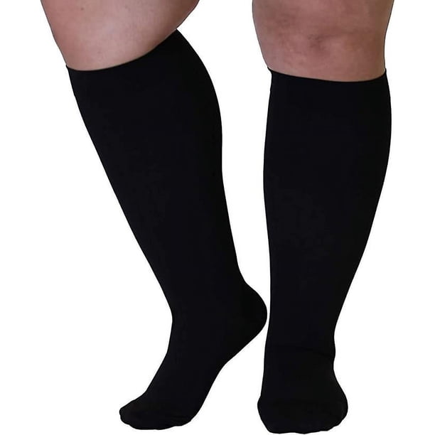 4XL-Large Calcetines de compresión para hombres y mujeres, 20-30 mmhg, talla grande, graduado médico, soporte alto, compresión de pantorrilla, medias hinchables, fascitis plantar, calcetines has