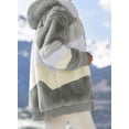 thumbnail image 4 of Womens Fuzzy Fleece Jacket Hooded Color Block Patchwork Cardigan Coats Outerwear with Pockets S Gray Female, 4 of 5